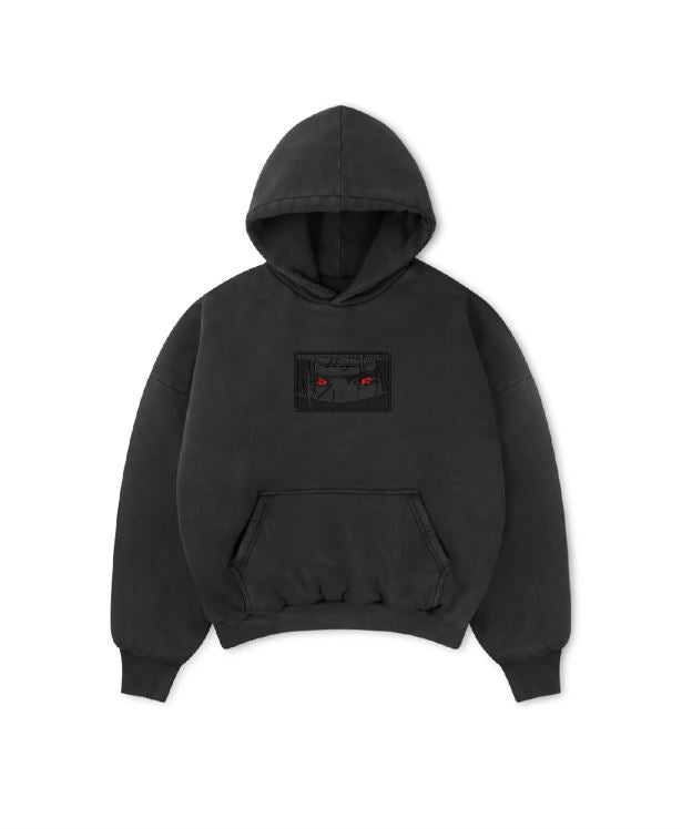 Red Eyes Black on black hoodie